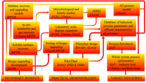 Diagram showing relationships between project activities and goals (main partners only shown)