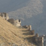 The walls on the slopes of the upper Bala Hissar.