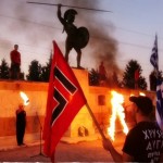 Members of the neo-nazi "Golden Dawn" at the site of the Thermopylai