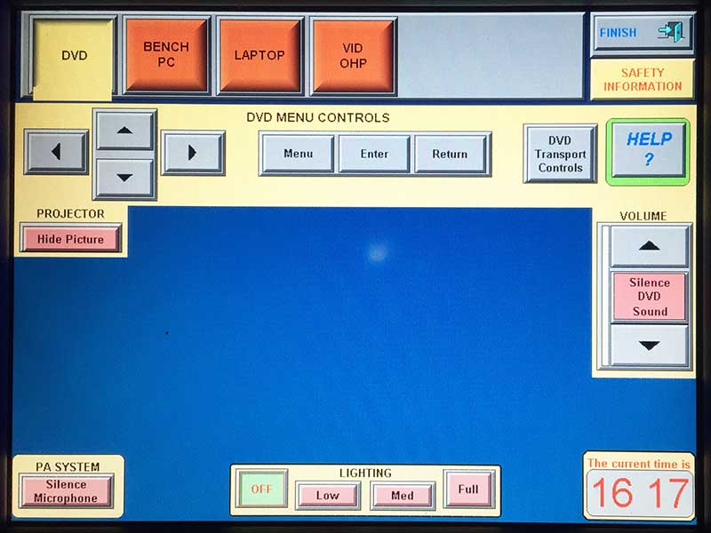 DVD touch-screen menu controls