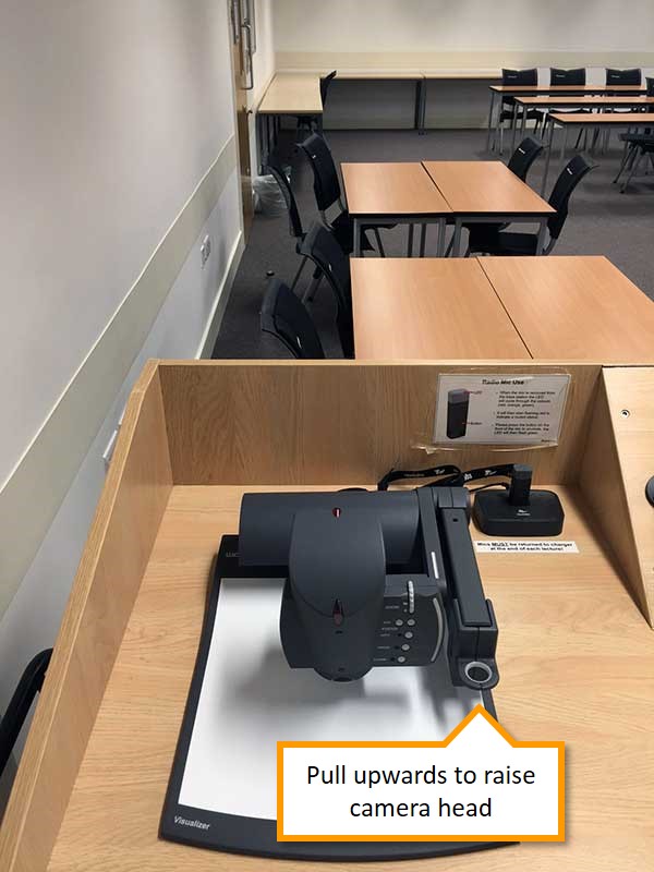 How to raise the visualiser's camera head