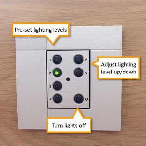 Room lighting controls