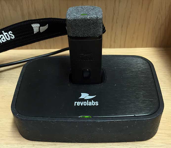 xTag microphone on charging base