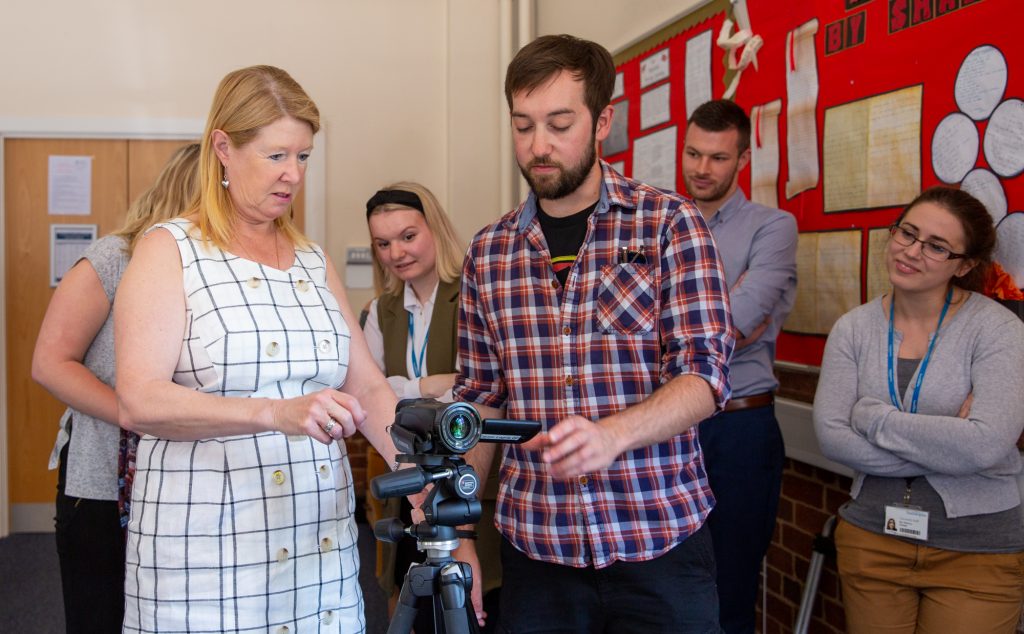 Paul from Digital Learning team showing how to use camera