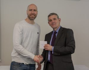 Dr Scott Border receives award from Prof Alex Neill