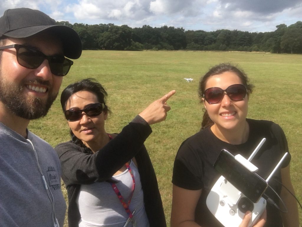 Sofy, Paul and Mimi on drone flying practice