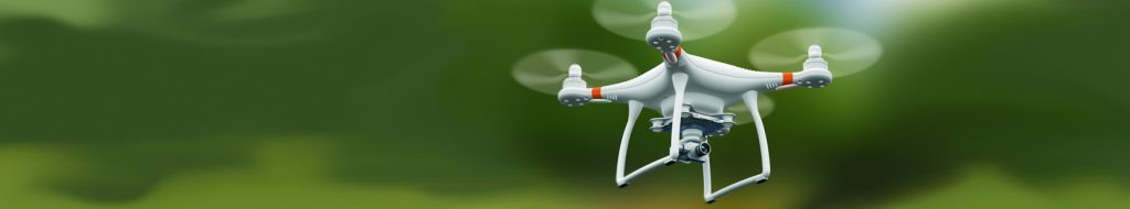 Drone flying in the air banner