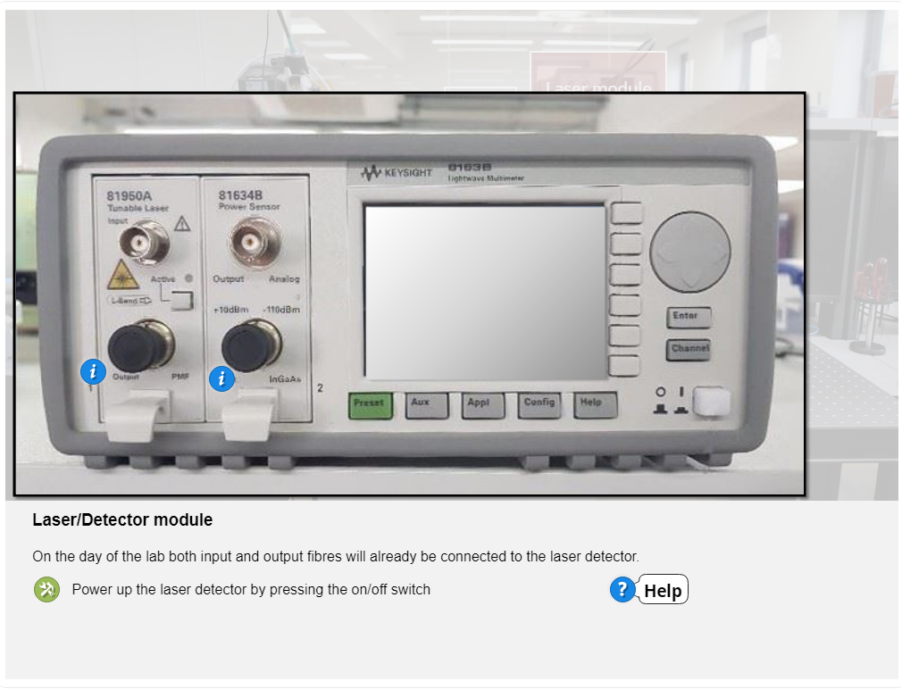 Laser Detector with help label