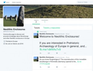 Screen capture of the Facebook page 'Neolithic Enclosures'