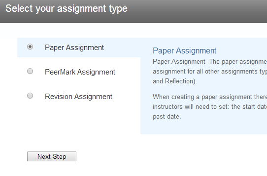 Choose an Assignment Type