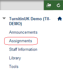 Locate TurnitinUK Assignment Link