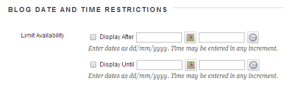 Date and time restrictions?