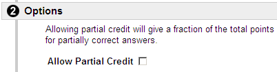 Allow Partial Credit?