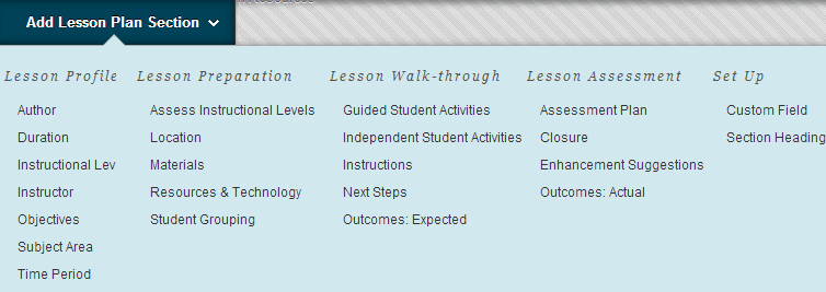 Adding Sections