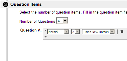 Enter Question Items