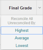 Reconcile all the grades