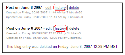 Edited / Deleted Entries