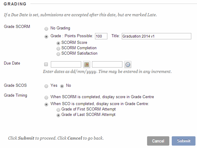 Assessment Options