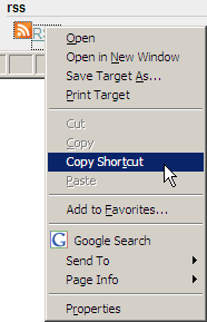 Copy the link shortcut