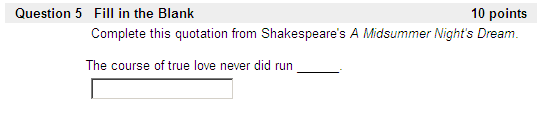 Example Question Types: Fill in the Blank