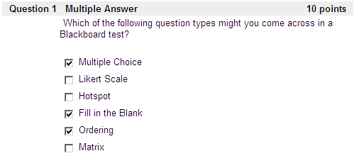 Example Question Types: Multiple Answer