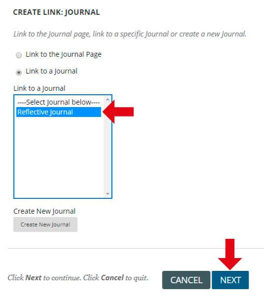 Individual Journals In Blackboard Old Elearning Support And Resources