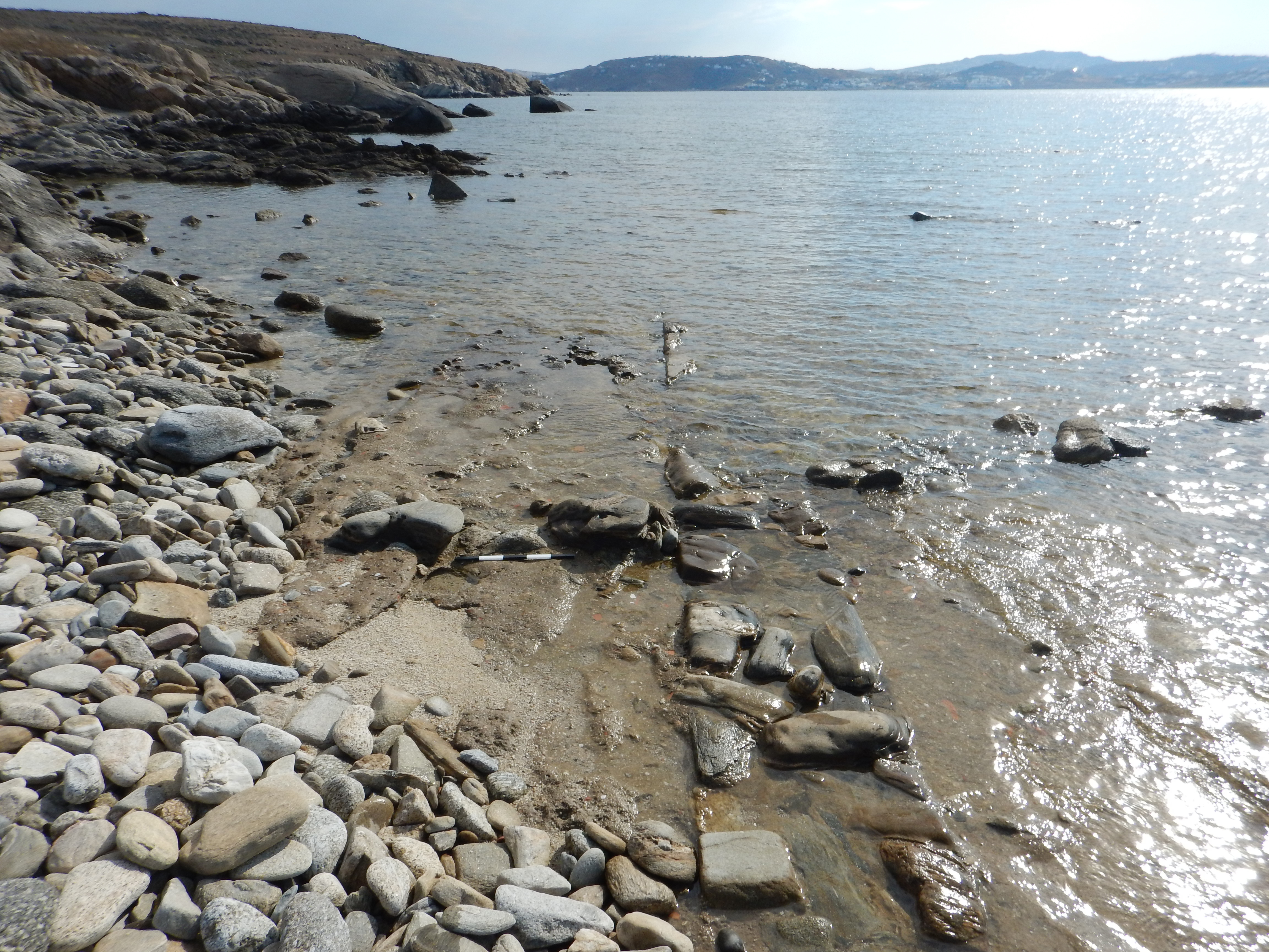 View towards the NE of the submerged remains of the Stadion District (Delos, Cyclades)