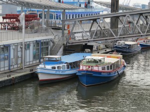 "Barkassen" - small boats that offer tours of the harbour