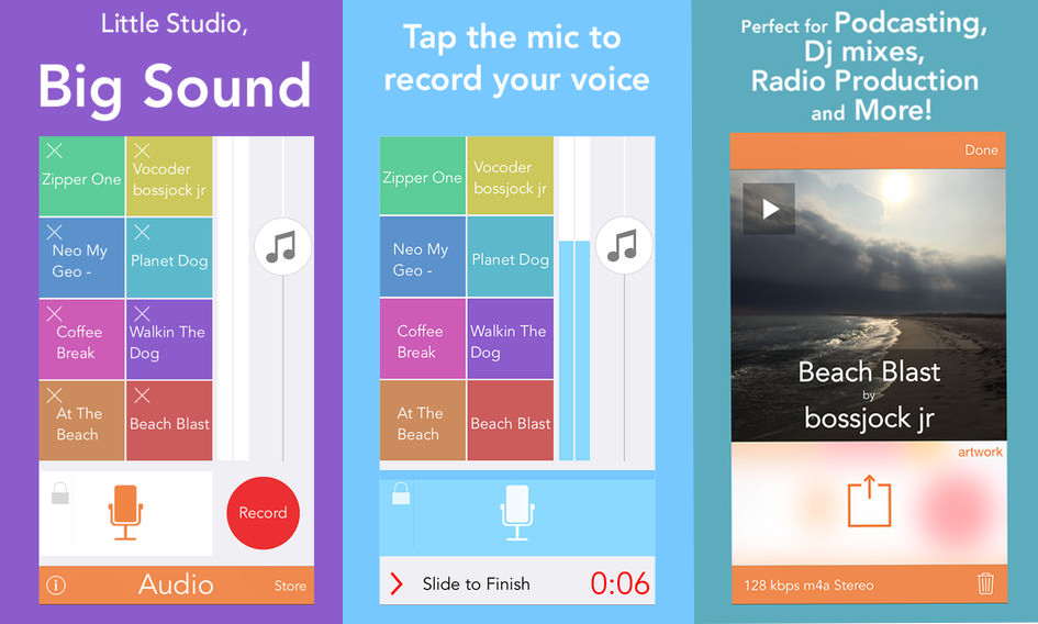 Screenshots showing Bossjock jr app.