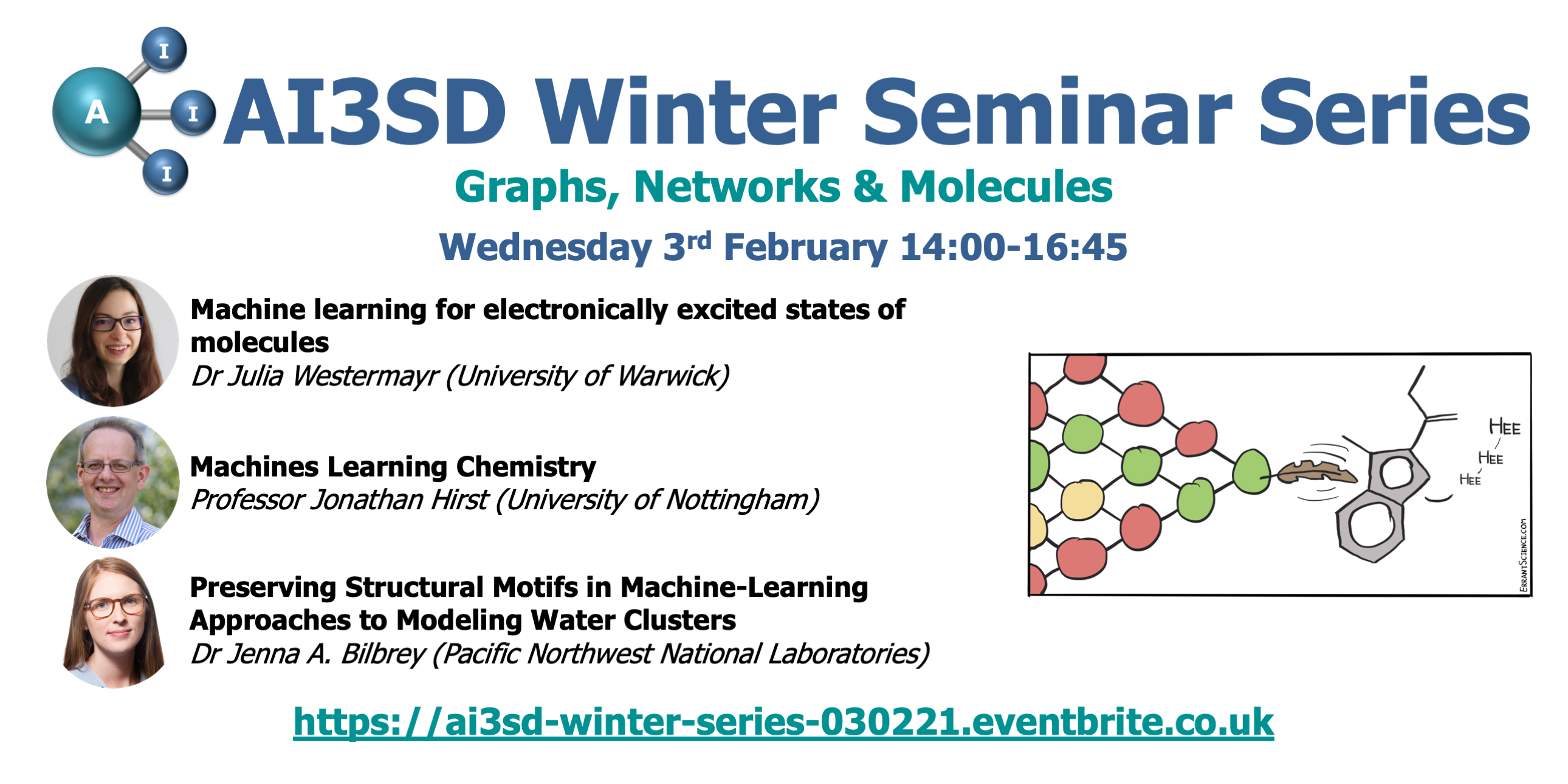 You are currently viewing 03/02/2021 – AI3SD Winter Seminar Series: Graphs, Networks & Molecules