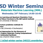 24/02/2021 – AI3SD Winter Seminar Series: Materials Machine Learning (MML)