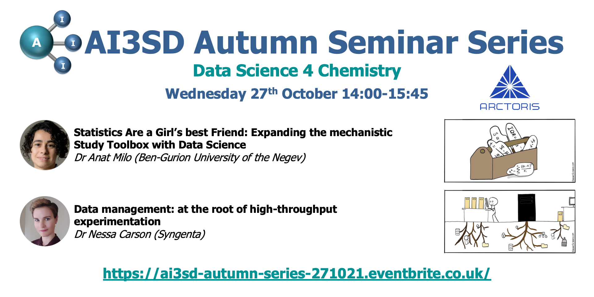 Read more about the article 27/10/2021 – AI3SD Autumn Seminar III: Data Science 4 Chemistry