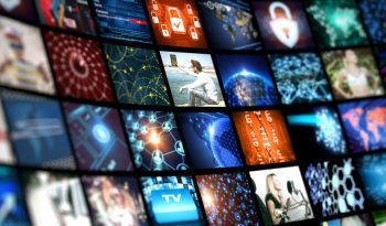 wall of video screens