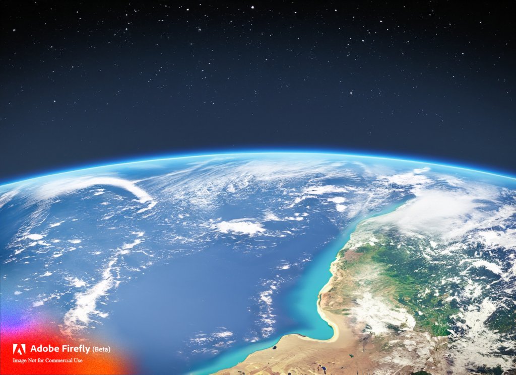 The top half of planet earth as seen from space - an AI generated image by Adobe Firefly Beta