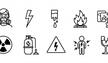 A collection of hazard warning signs as examples similar to those you might use for a content or trigger warnings.