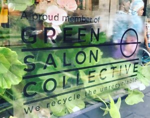 Green Salon Collective window graphic