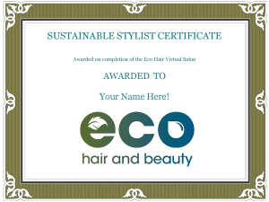 exsmple of stylist certificate