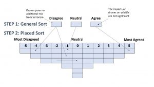 Diagram of the layout for the Q sort analysis process