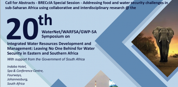 Call for Abstracts: BRECcIA Special Session @ WaterNet 20th Symposium