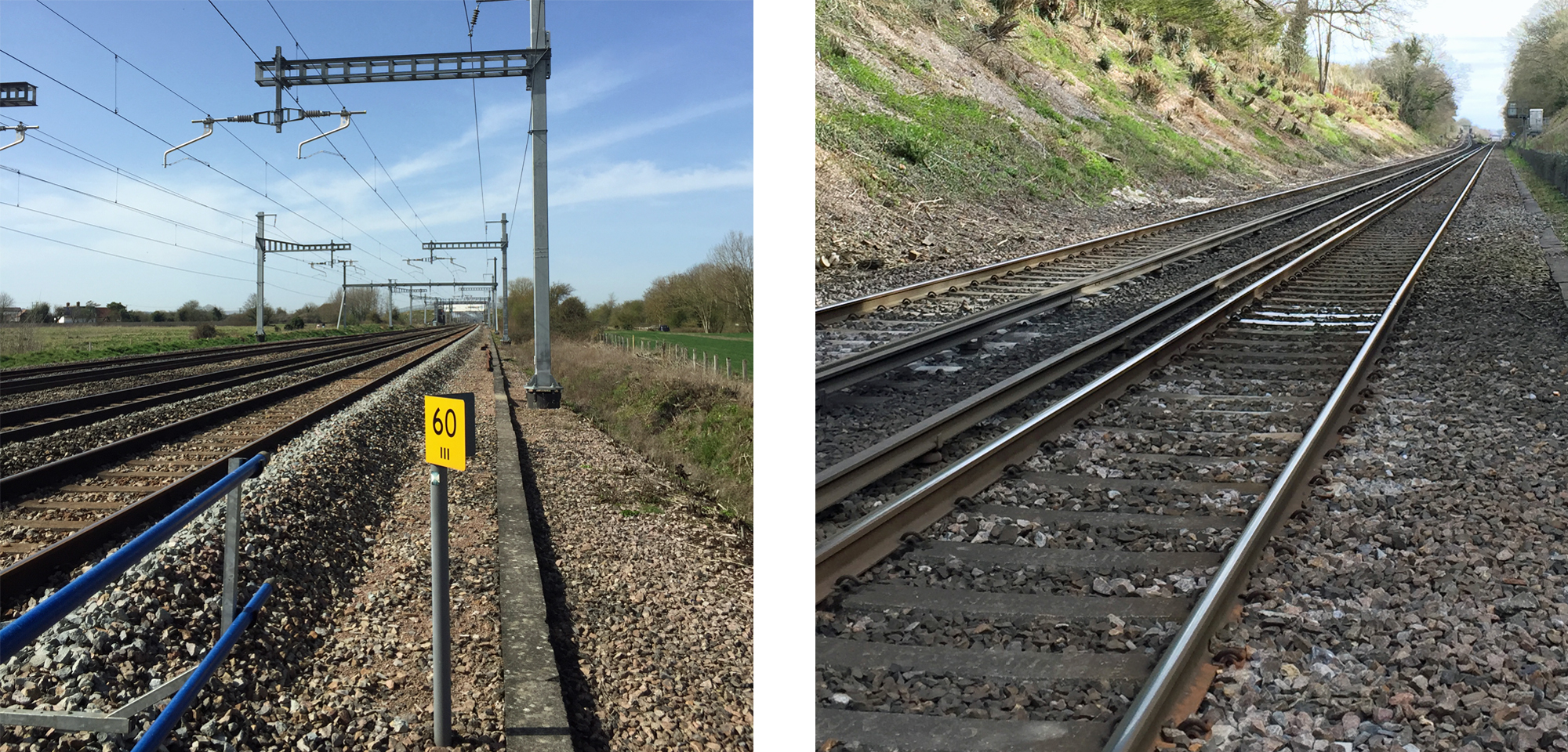 Photos of the two mainline sites in these tests