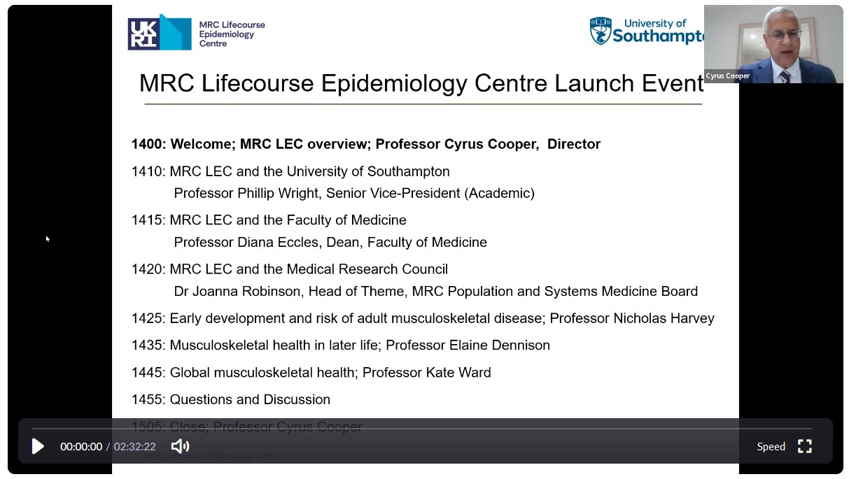 Launch of MRC Lifecourse Epidemiology Centre and the MRC National Musculoskeletal Ageing Network