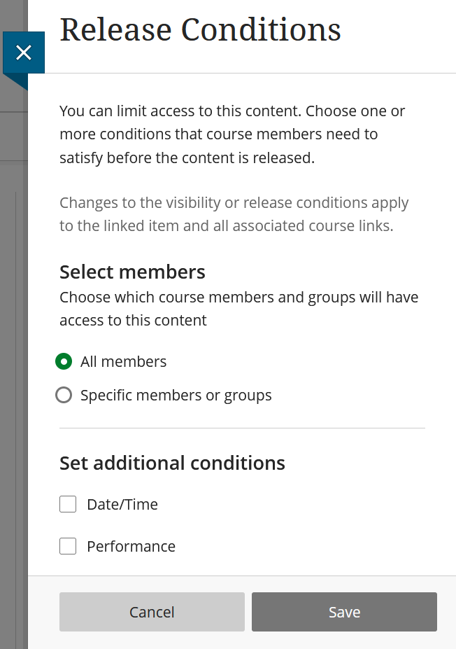 Blackboard Ultra – Set Content Visibility and Release Conditions ...