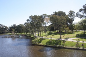 A corner of the park by the river