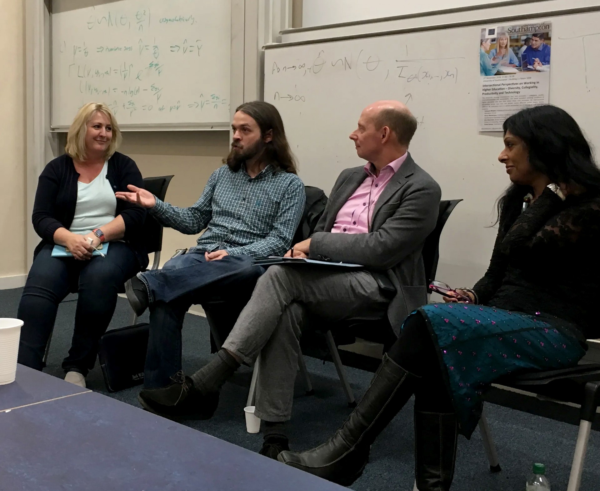 From left to right: Fiona Harvey, Eric Silverman, Bruce Macfarlane, Kalwant Bhopal