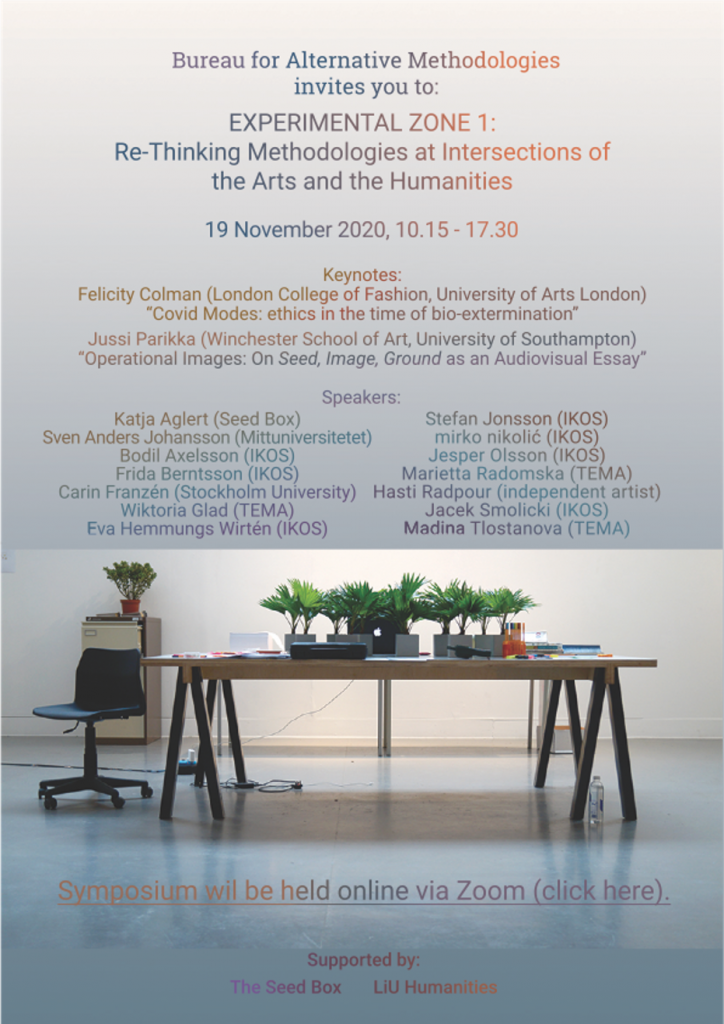 poster for the EXPERIMENTAL ZONE 1 symposium