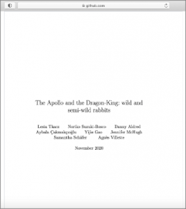 Title page: The Apollo and the Dragon-King: wild and semi-wild rabbits