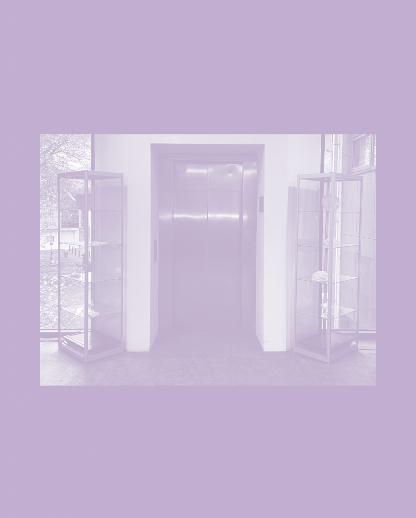 Purple Background with exhibition space overlayed